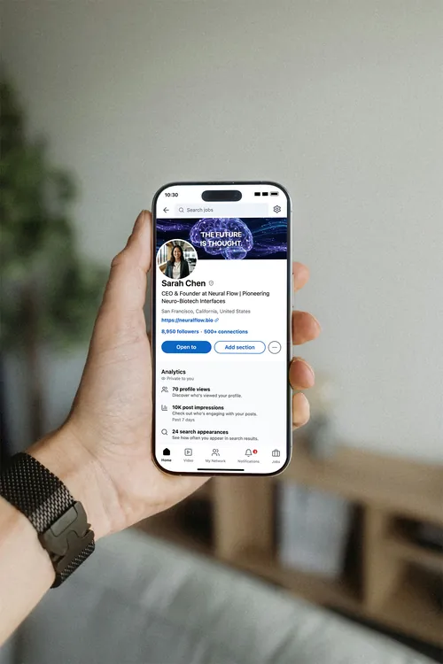 A social media profile shown on a phone
